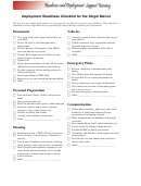 Deployment Readiness Checklist For The Single Marine