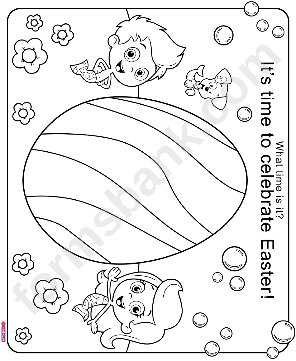 Bubble Guppies Easter Coloring Sheet