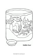 Goldfish Bowl Coloring Sheet