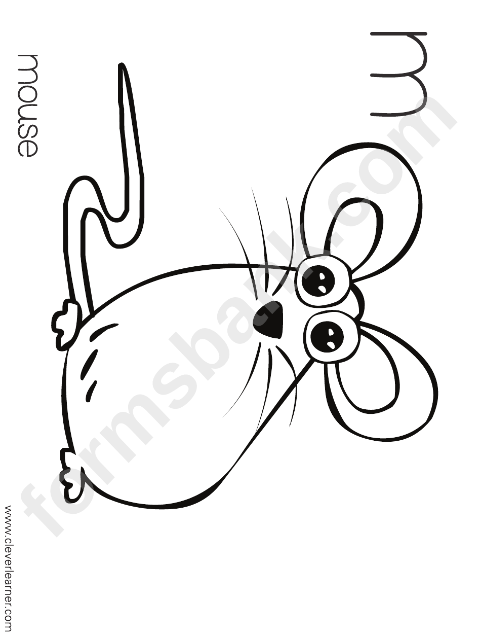M Is For Mouse Coloring Sheet