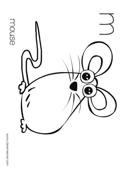 M Is For Mouse Coloring Sheet Printable pdf