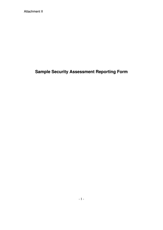 Sample Security Assessment Reporting Form Printable pdf