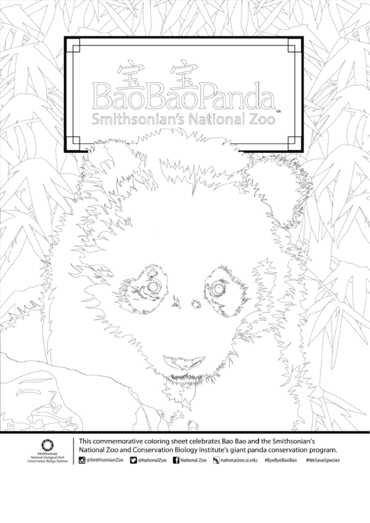 Download Coloring Page - Panda - Smithsonian'S National Zoo ...
