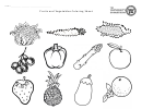 Fruits And Vegetables Coloring Sheet