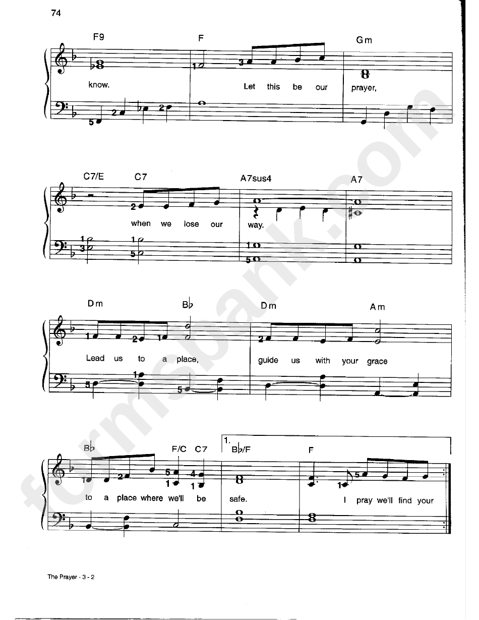 The Prayer (Sheet Music) - From The Motion Picture "Quest For Camelot"