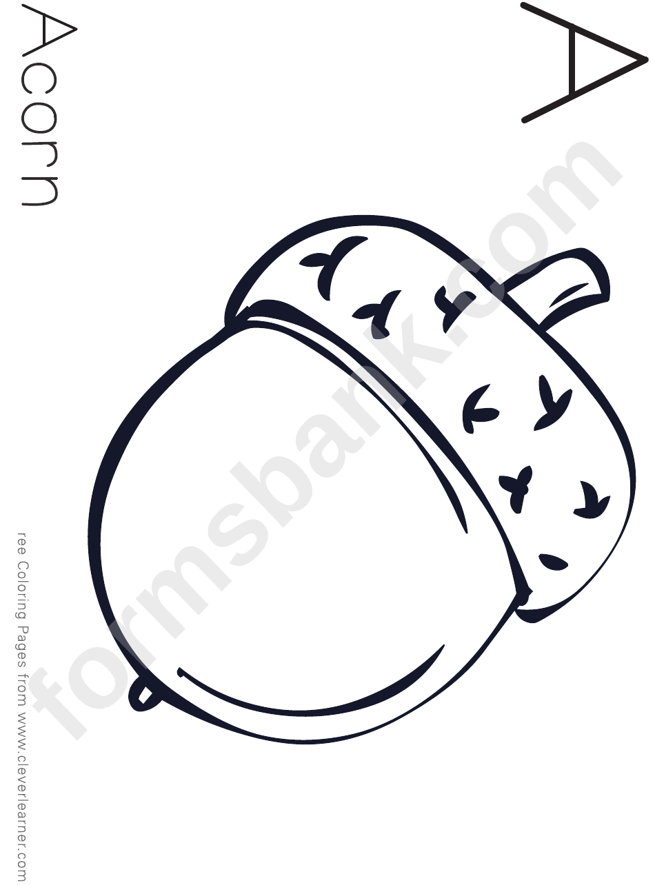 A Is For Acorn Coloring Sheet