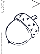 A Is For Acorn Coloring Sheet