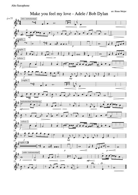 Make You Feel My Love - Adele / Bob Dylan Printable pdf