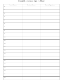 Parent Conference Sign In Sheet Template