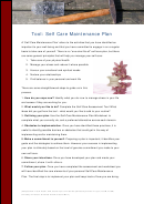 Self Care Maintenance Plan Printable pdf