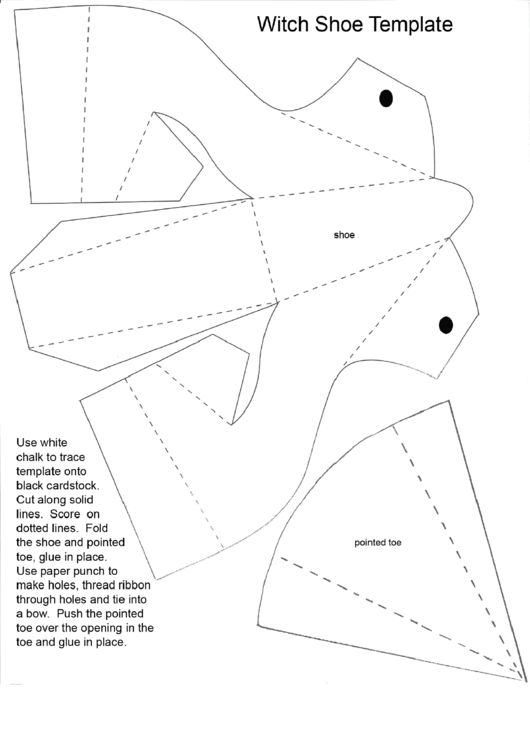 Foldable Witch Shoe Template Printable Pdf Download