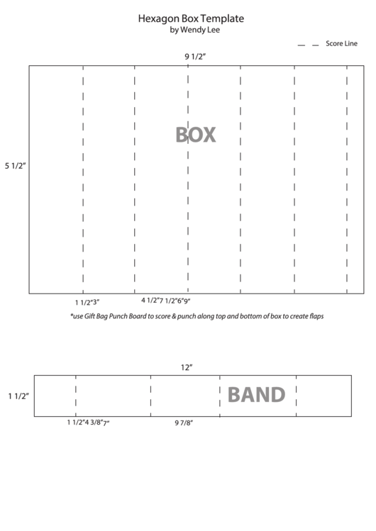 Hexagon Box Template Printable pdf