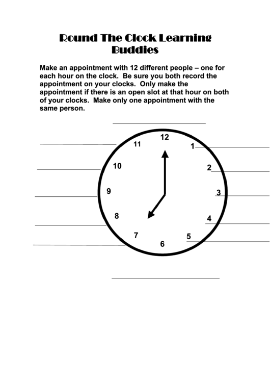 Round The Clock Learning Buddies Printable pdf