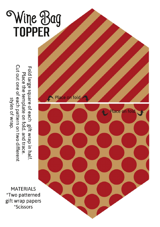 Kraft Wine Bag Topper Printable pdf