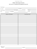 In-service Sign-in Form And In-service Training Participation Record