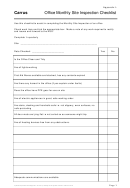 Office Monthly Site Inspection Checklist Template