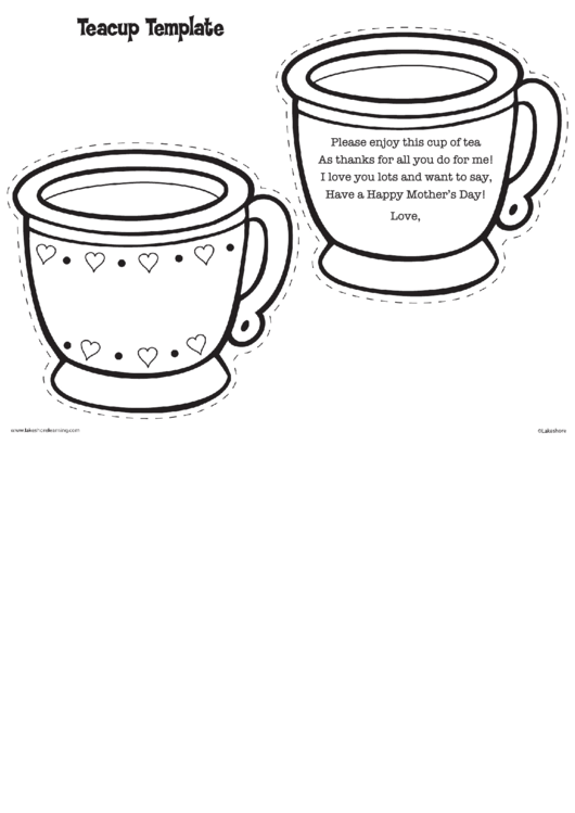 Teacup Template Printable pdf