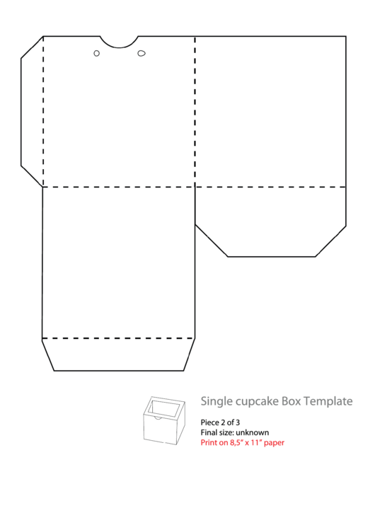 Single Cupcake Box Template Printable Pdf Download