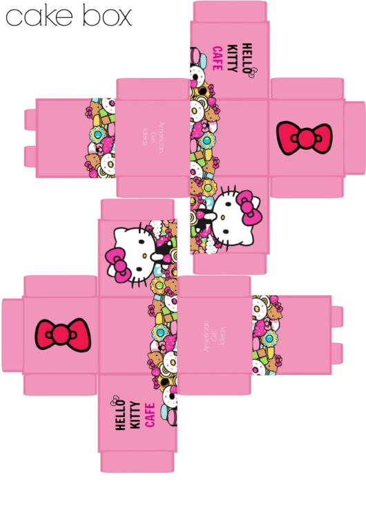 Hello Kitty Cake Box Template printable pdf download