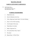 Drafting Tips For Marital Settlement Agreements Printable pdf