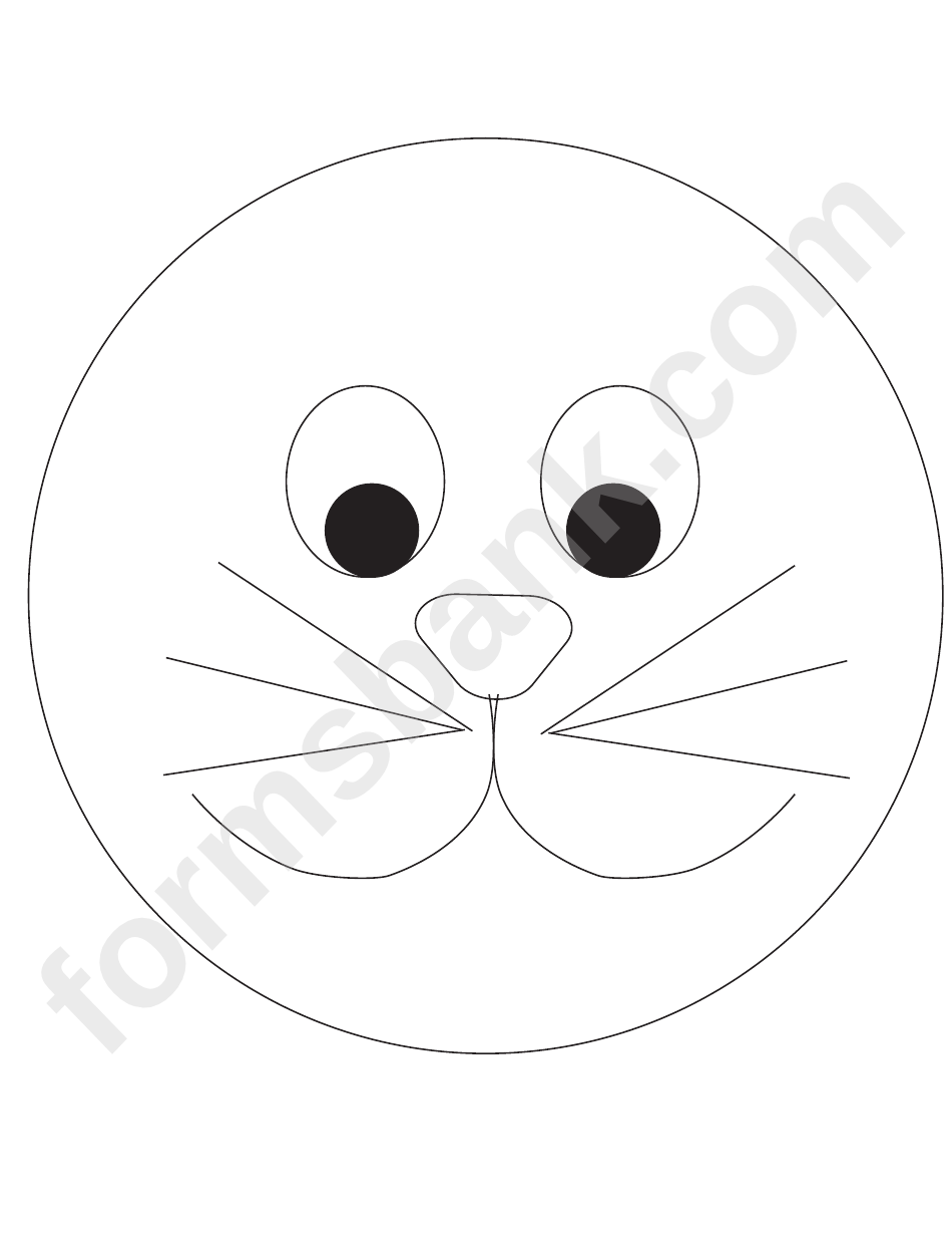 Black And White Bunny Face Template