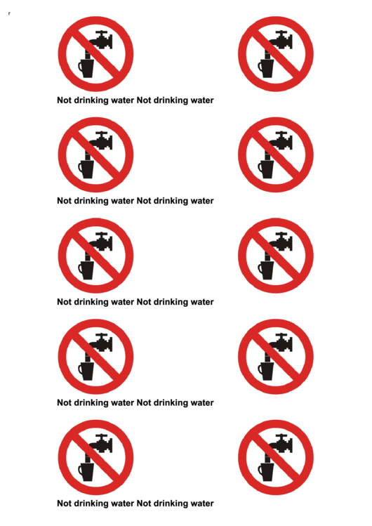 Not Drinking Water Printable pdf