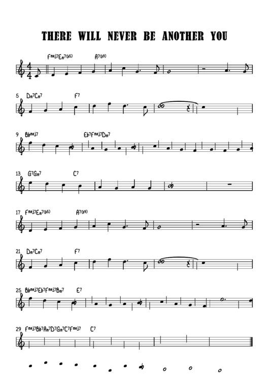 There Will Never Be Another You (bb) Sheet Music