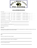 Cat Information Sheet Printable pdf