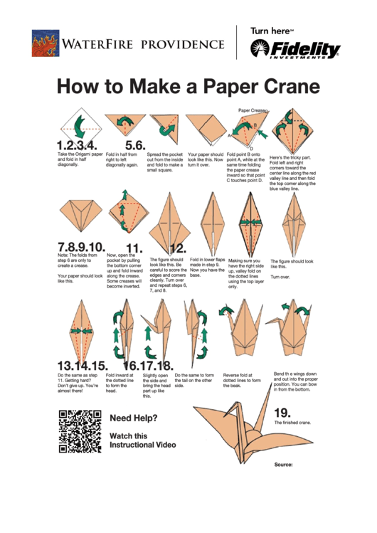 Paper Crane Instructions Printable Pdf Download