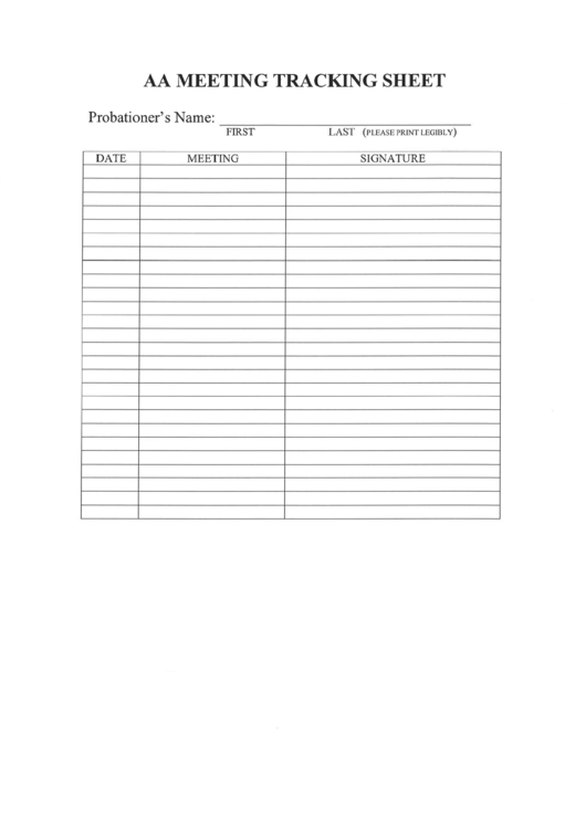 Top 11 Aa Attendance Sheets free to download in PDF format