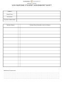 Nursing Student Assignment Sheet Template