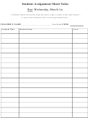Solos Student Assignment Sheet Template