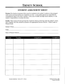 Student Assignment Sheet