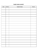 Tardy Sign In Sheet Template