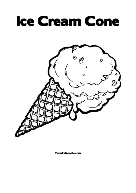 Ice Cream Cone Coloring Page Printable pdf