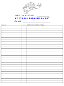 Softball Sign-up Sheet