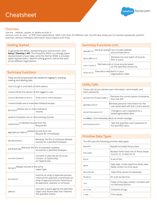 Soap Api Cheatsheet Printable pdf