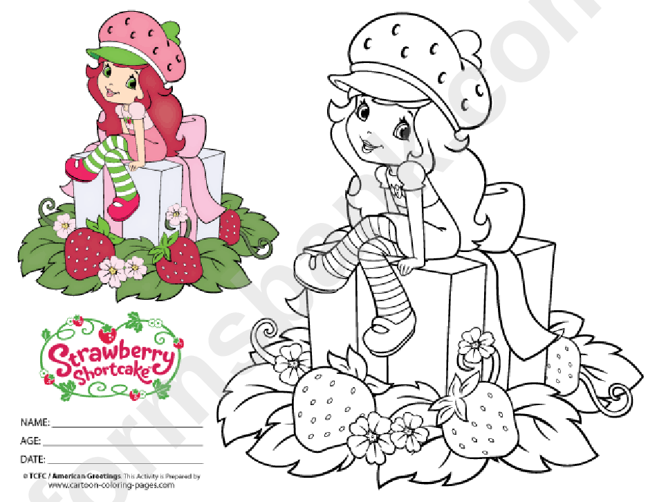 Strawberry Shortcake Coloring Sheet