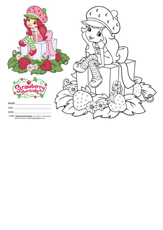 Strawberry Shortcake Coloring Sheet Printable pdf