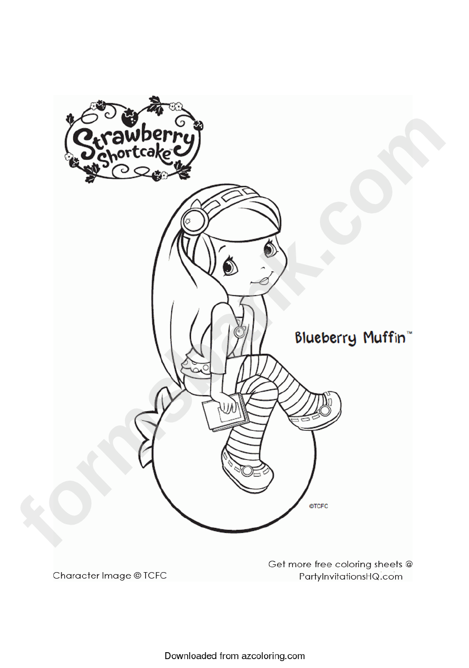 Strawberry Shortcake Coloring Page - Blueberry Muffin