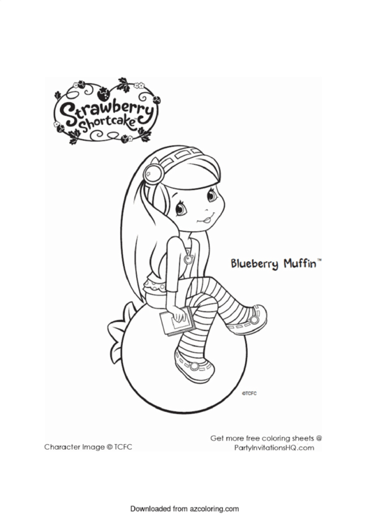 Strawberry Shortcake Coloring Page - Blueberry Muffin Printable pdf
