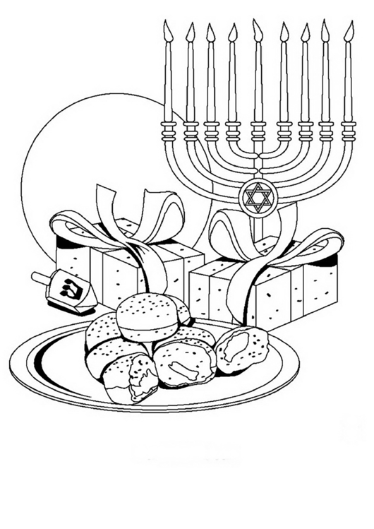 Hanukkah Menorah Coloring Sheet Printable Pdf Download