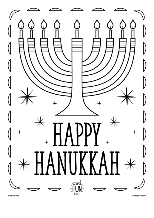 Happy Hanukkah Coloring Sheet Printable Pdf Download
