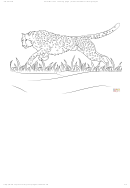 Cheetah Runs Coloring Page