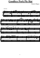 Goodbye Pork Pie Hat (sheet Music) - Charles Mingus