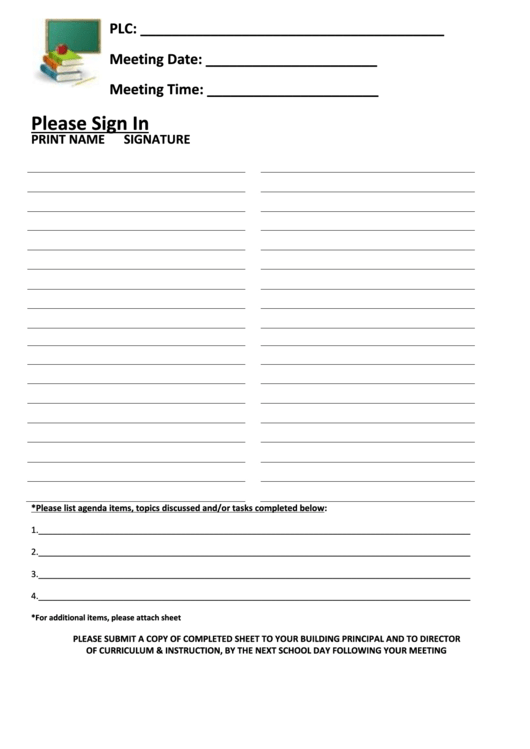 School Meeting Sign In Sheet Template Printable pdf