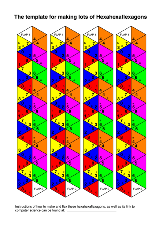 The Template For Making Lots Of Hexahexaflexagons Printable pdf