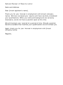 Sample Receipt Of Resume Letter