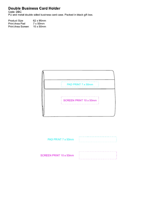 Double Business Card Holder Template Printable pdf