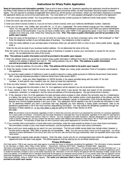Fillable Form Sos/np-30 - California Notary Application - 2012 Printable pdf